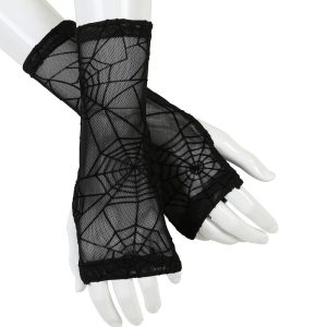 Banned Seraphina Spiderweb Handschoenen Zwart